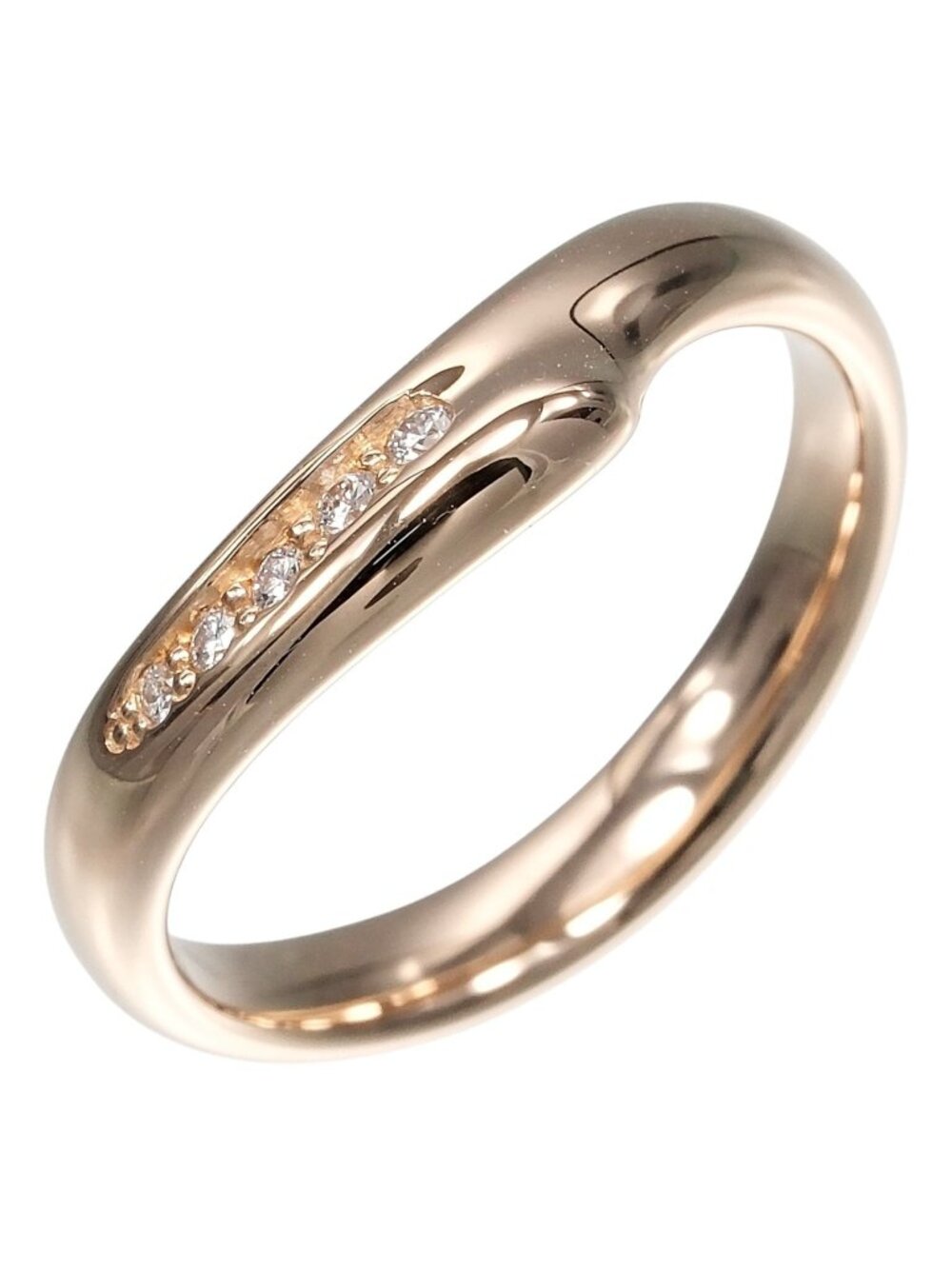 Tiffany & Co Open Heart Band 18k Pink Gold Diamond Ring